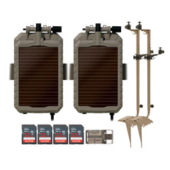 Stealth Cam Adjustable Multi-Pivot Mounting Post (2-Pack) with Solar Power Panel (2-Pack) Bundle