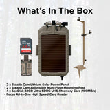 Stealth Cam Adjustable Multi-Pivot Mounting Post (2-Pack) with Solar Power Panel (2-Pack) Bundle