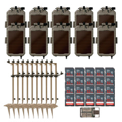 Stealth Cam Adjustable Multi-Pivot Mounting Post (10-Pack) with Solar Power Panel (10-Pack) Bundle