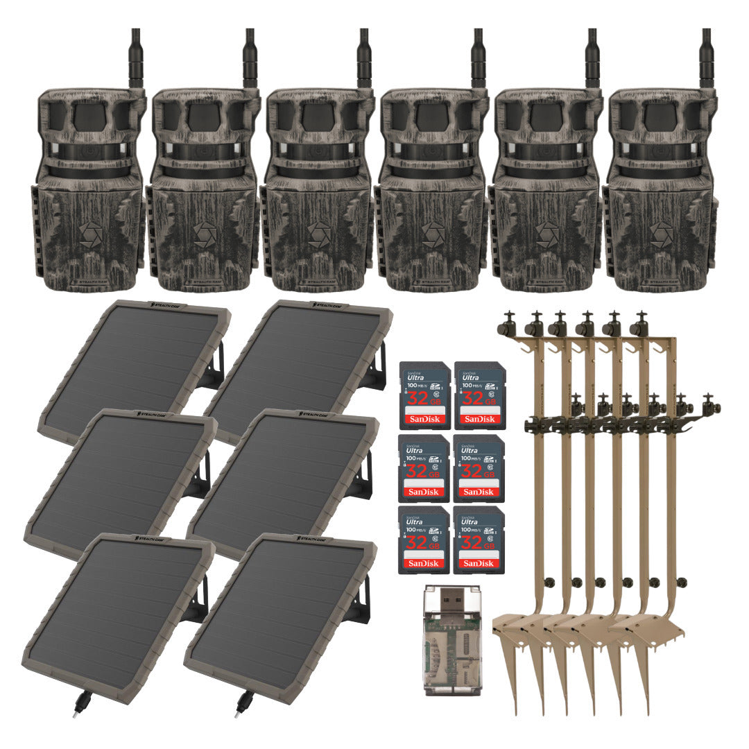 Stealth Cam Revolver 36MP Cellular Trail Camera (6-Pack) with Mounting Post (6-Pack) Bundle