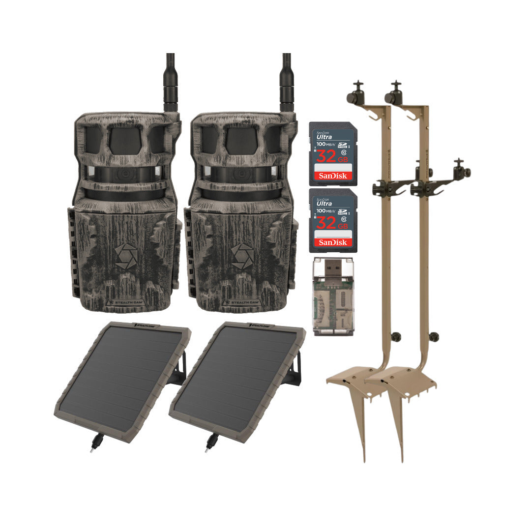 Stealth Cam Revolver 36MP Cellular Trail Camera (2-Pack) with Mounting Post (2-Pack) Bundle