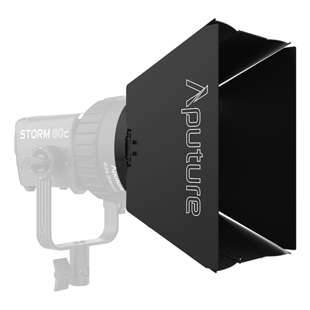 Aputure CF4 Barn Doors for CF4 Fresnel with 8-Leaf Design and Metal Scrim Holder (Black)