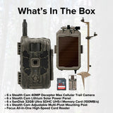 Stealth Cam 40MP Deceptor Max Cellular Trail Camera (6-Pack) with Solar Power Panel Bundle