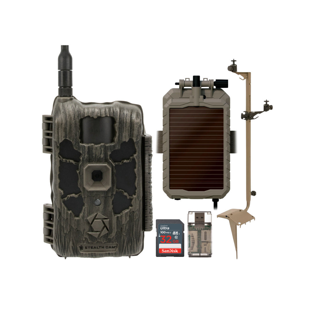 Stealth Cam 40MP Deceptor Max Cellular Trail Camera with Stealth Cam Solar Power Panel Bundle