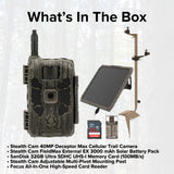 Stealth Cam 40MP Deceptor Max Cellular Trail Camera with Stealth Cam Solar Battery Pack Bundle