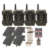 Stealth Cam 40MP Deceptor Max Cellular Trail Camera (4-Pack) with Solar Battery Pack Bundle