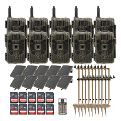 Stealth Cam 40MP Deceptor Max Cellular Trail Camera (10-Pack) with Solar Battery Pack Bundle