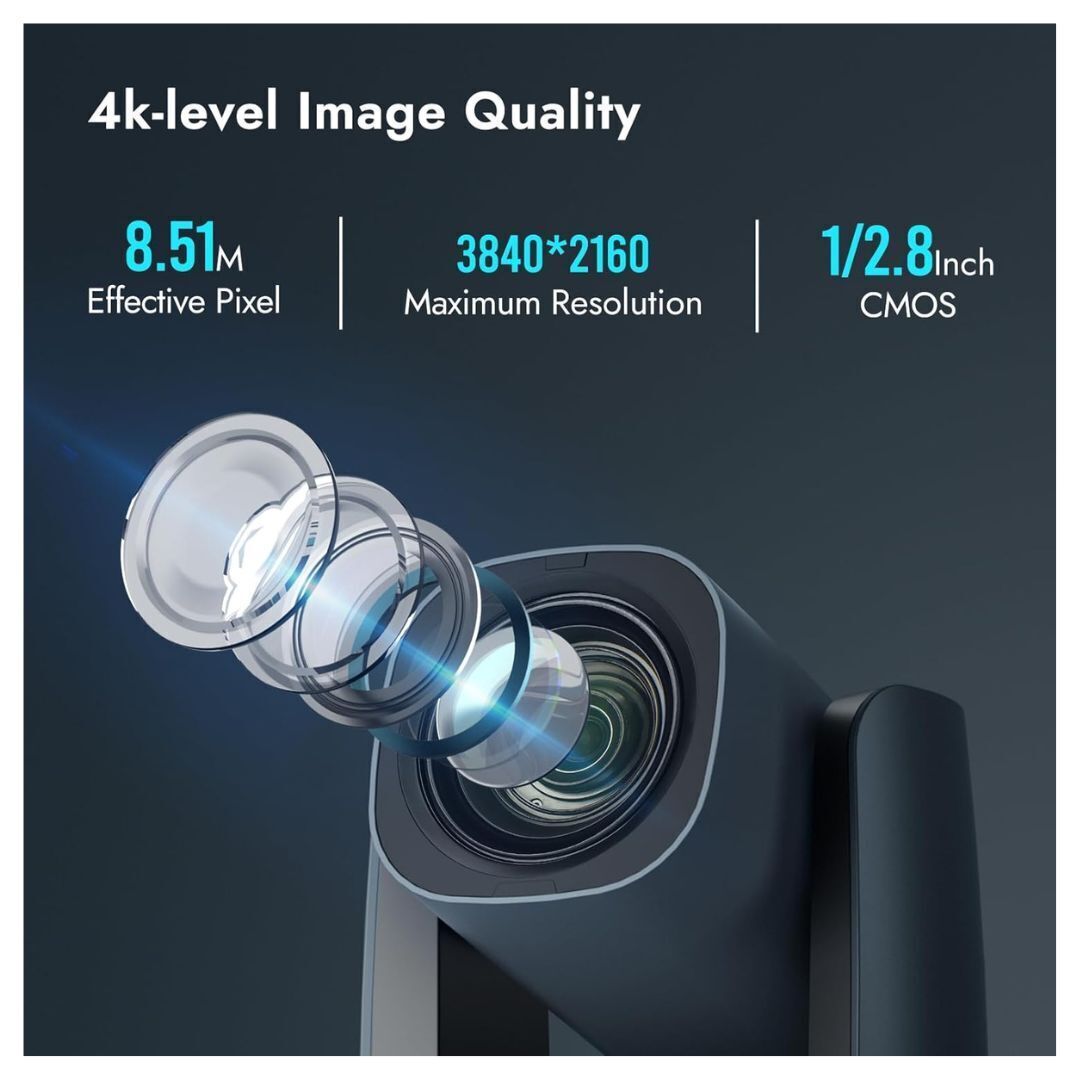 Rocware RC841U 4K Video Conferencing PTZ Camera with CMOS Image Sensor and Built-In AI Algorithm