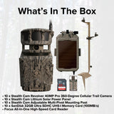 Stealth Cam Revolver 40MP Pro 360-Degree Cellular Trail Camera (10-Pack) with Card Reader Bundle
