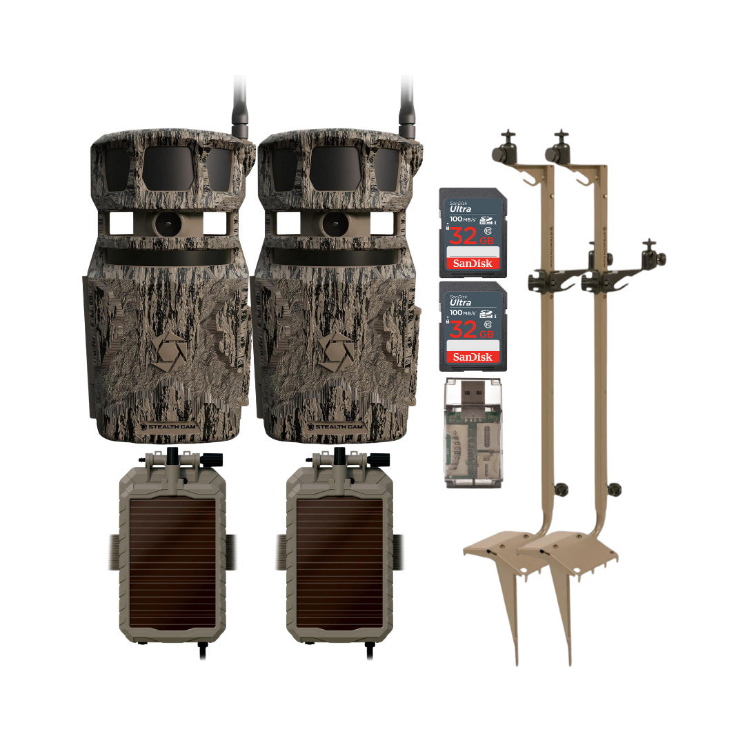 Stealth Cam Revolver 40MP Pro 360-Degree Cellular Trail Camera (2-Pack) with Card Reader Bundle