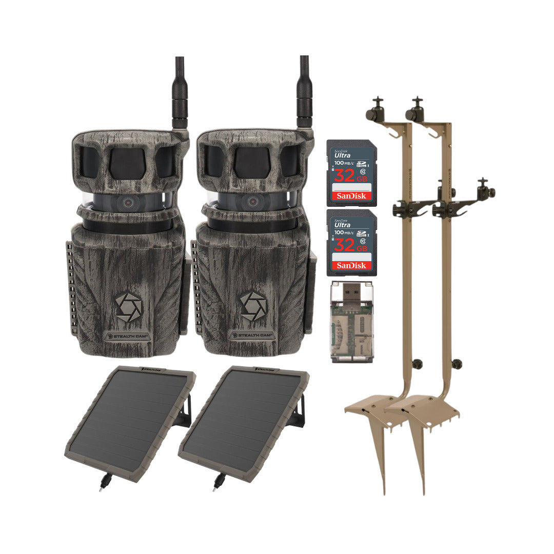 Stealth Cam Revolver 36MP Pro 360 Degree Cellular Trail Camera with Mounting Post (2-Pack) Bundle