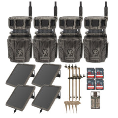 Stealth Cam Revolver 36MP Pro 360 Degree Cellular Trail Camera with Mounting Post (4-Pack) Bundle