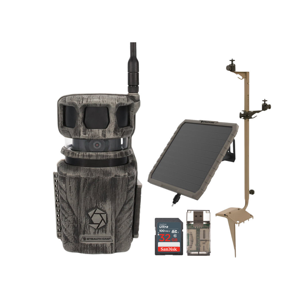Stealth Cam Revolver 36MP Pro 360 Degree Cellular Trail Camera with Mounting Post Bundle