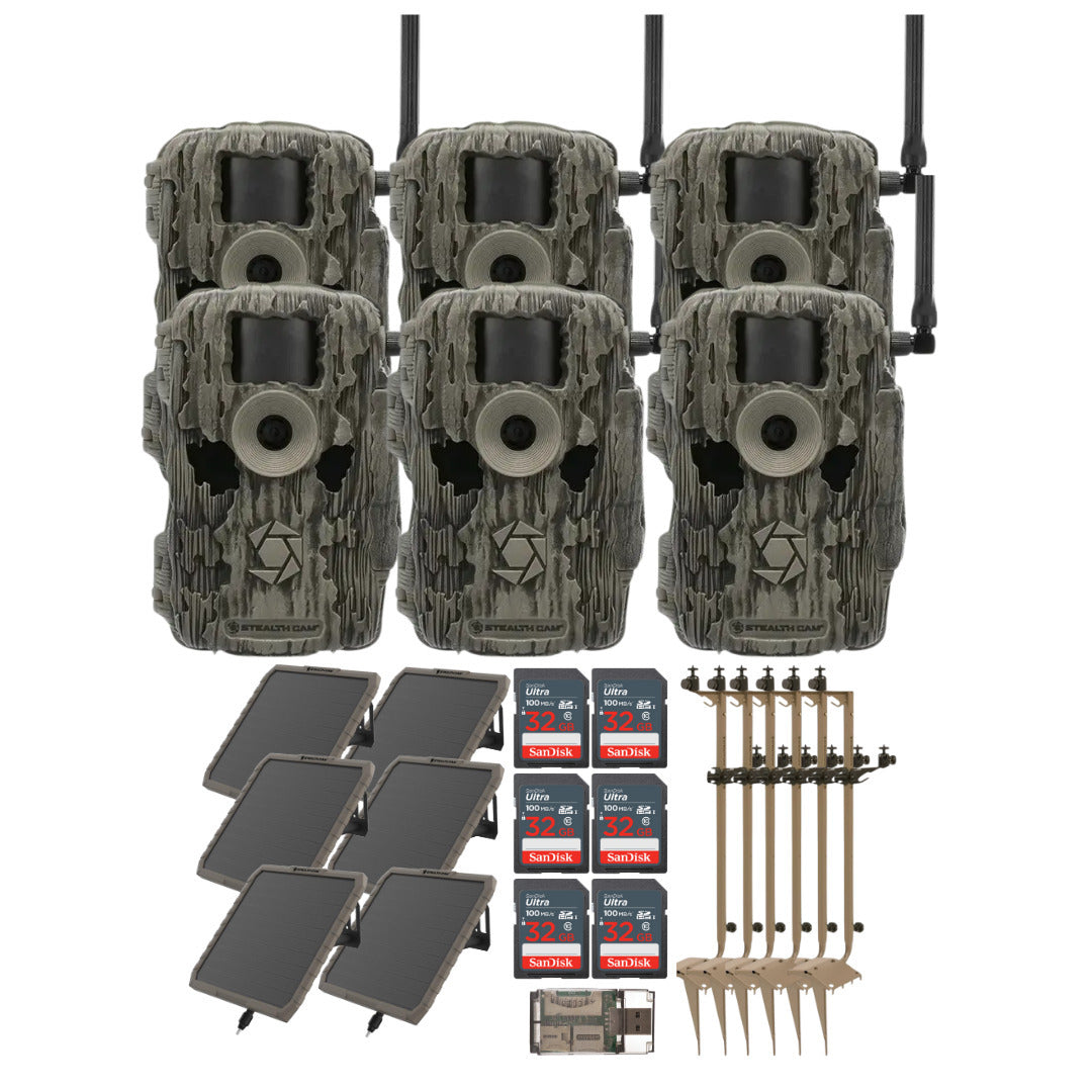 Stealth Cam 36MP Fusion Max Cellular Trail Camera with 80-Feet Detection Range (6-Pack) Bundle