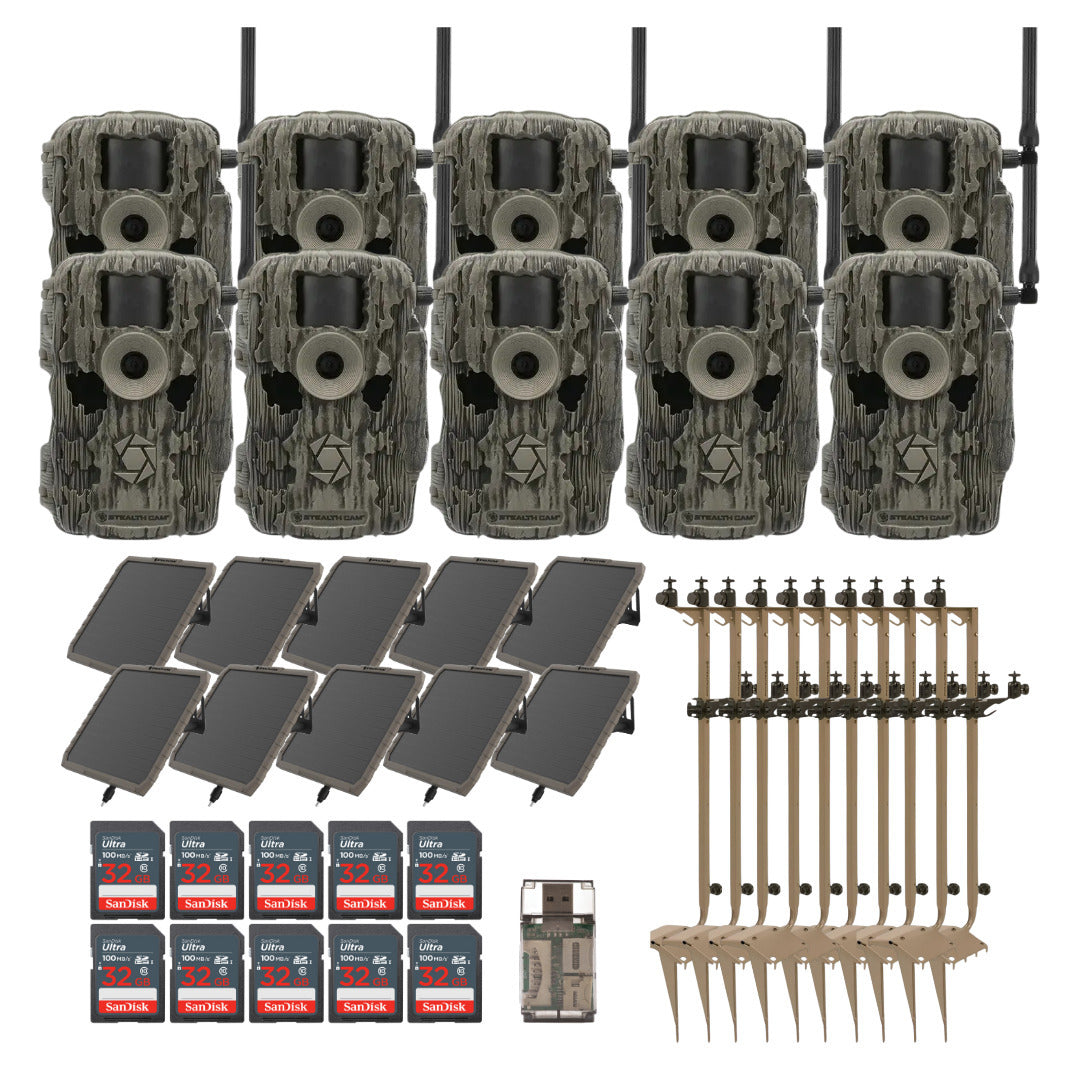 Stealth Cam 36MP Fusion Max Cellular Trail Camera with 80-Feet Detection Range (10-Pack) Bundle