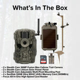 Stealth Cam 36MP Fusion Max Cellular Trail Camera with 80-Feet Detection Range (2-Pack) Bundle