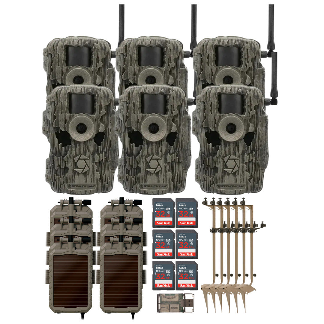 Stealth Cam 36MP Fusion Max Cellular Trail Camera with 80-Feet Detection Range Bundle (6-Pack)