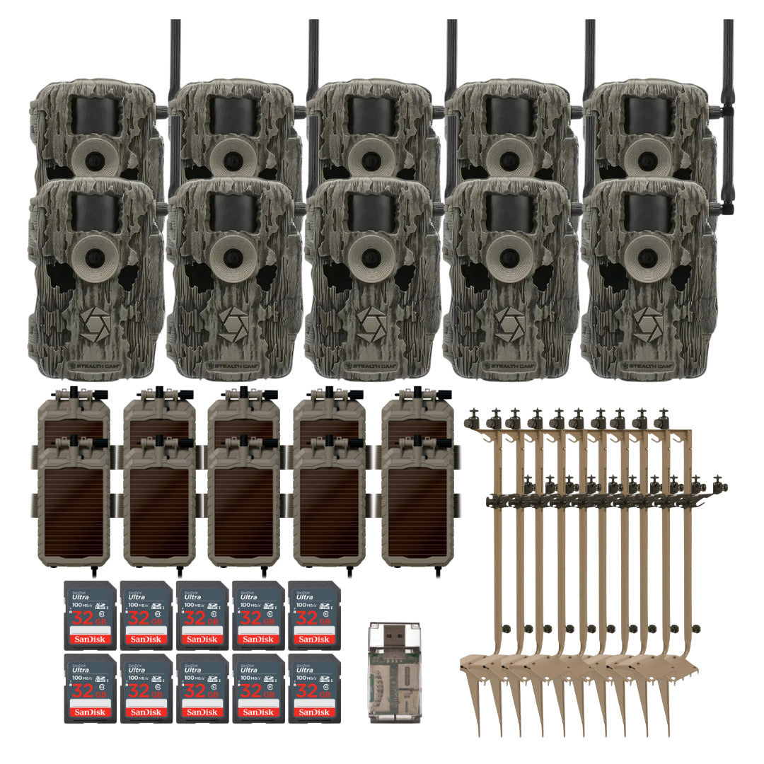 Stealth Cam 36MP Fusion Max Cellular Trail Camera with 80-Feet Detection Range (10-Pack) Bundle