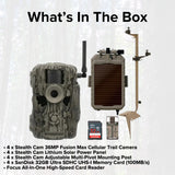 Stealth Cam 36MP Fusion Max Cellular Trail Camera with 80-Feet Detection Range (4-Pack) Bundle