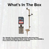 Stealth Cam Adjustable Multi-Pivot Mounting Post (10-Pack) with 32GB Memory Card (20-Pack) Bundle