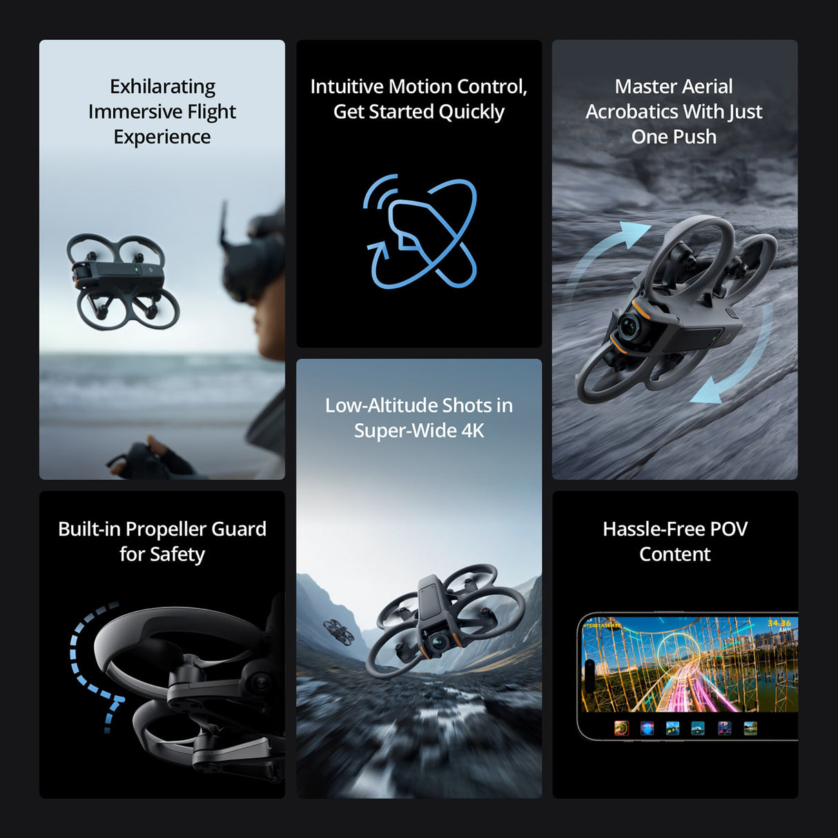 DJI Avata 2 Fly More Combo (Three Batteries) with 256GB MicroSD Card and 30" Landing Pad