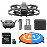DJI Avata 2 Fly More Combo (Three Batteries) with 256GB MicroSD Card and 30" Landing Pad