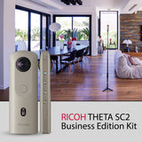 Ricoh Theta SC2 Business Edition Indoor and Outdoor 4K Camera (Gray, Refurbished) Bundle