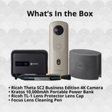 Ricoh Theta SC2 Business Edition Indoor and Outdoor 4K Camera (Gray) Bundle