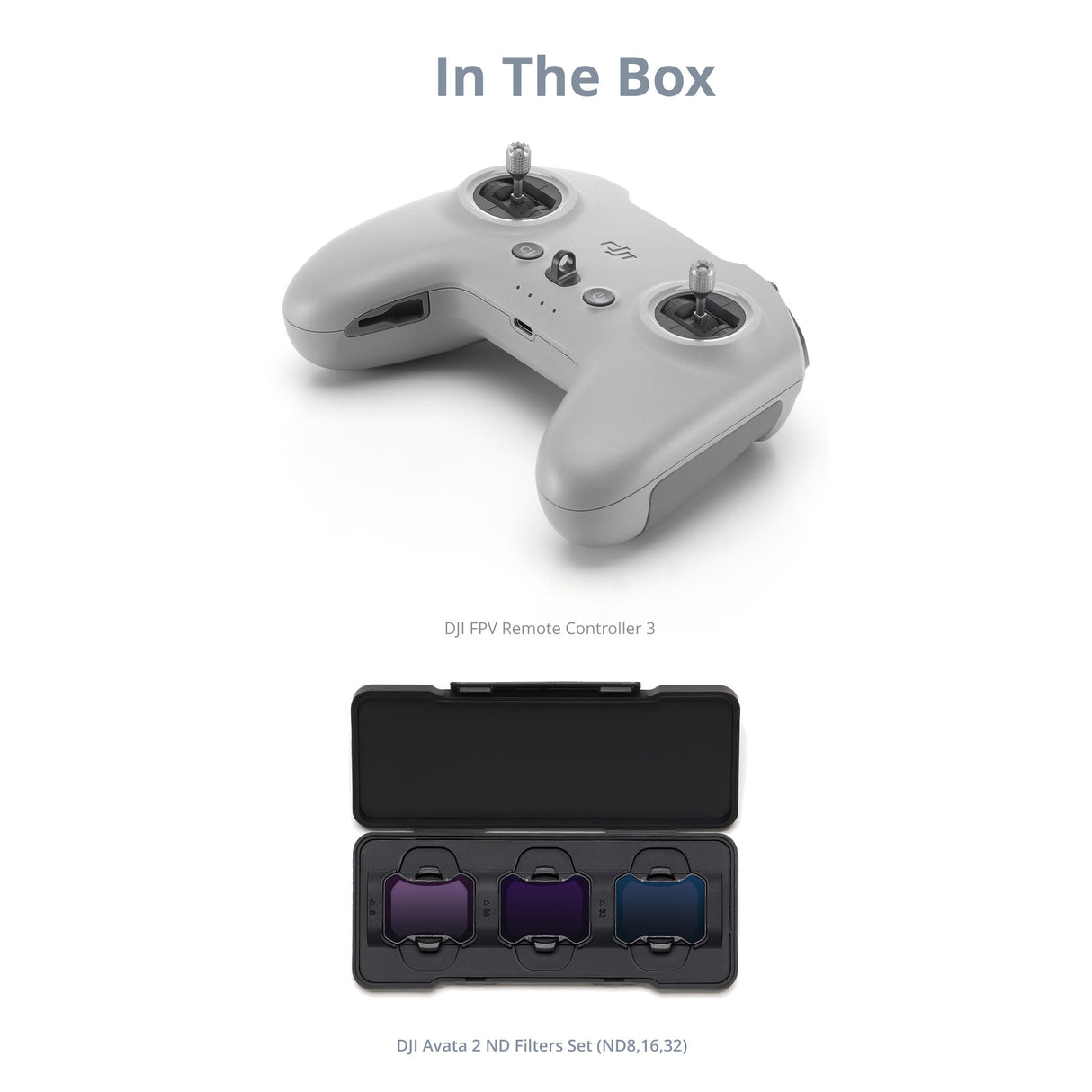 DJI FPV Remote Controller 3 with DJI Avata 2 ND Filters Set (ND8/16/32) Bundle
