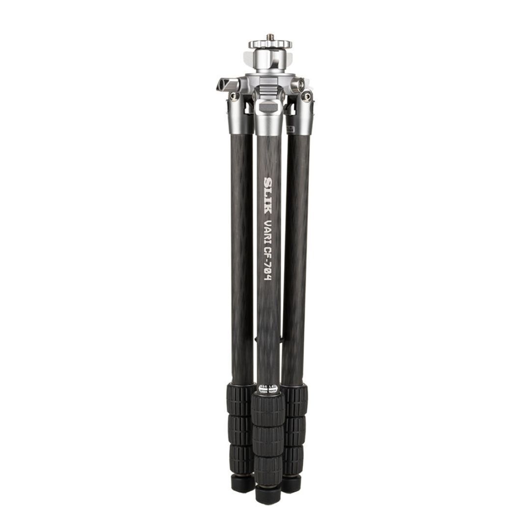 Slik Vari CF-704 Carbon Fiber Tripod Professional Kit with Lightweight and Aluminum Body (Legs Only)