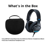 Sony MDR-M1 Professional Reference Monitor Headphones (Black) with Headphone Case Bundle