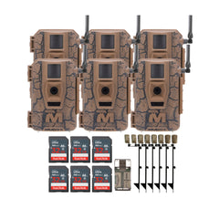 Muddy Mitigator Cellular 24MP Imaging Trail Camera (6-Pack) with SD Card Reader Bundle