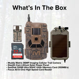 Muddy Matrix 36MP Imaging Cellular Trail Camera with On Demand Photo (Mud) and Power Panel Bundle