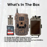 Muddy Matrix 36MP Imaging Cellular Trail Camera with On Demand Photo (Mud, 6-Pack) Bundle