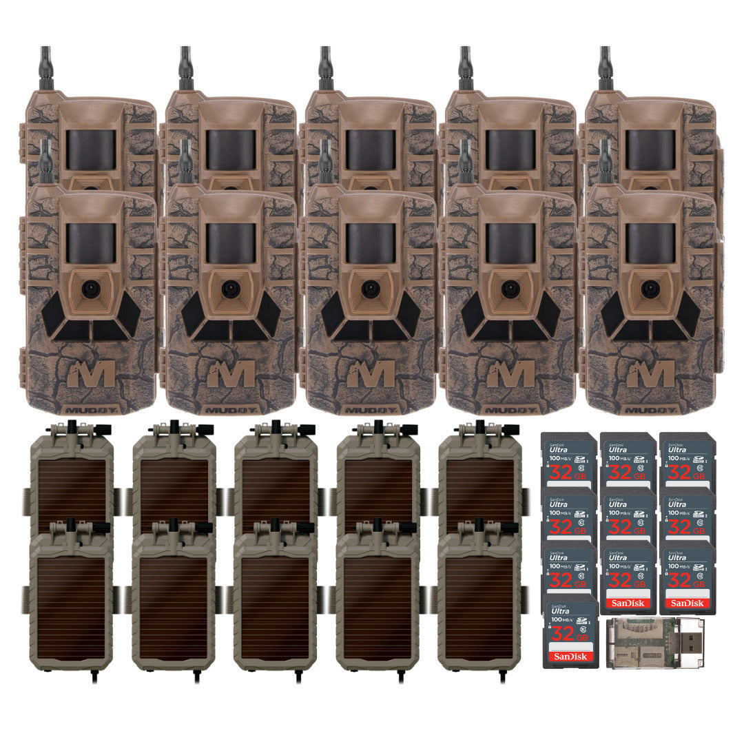 Muddy Matrix 36MP Imaging Cellular Trail Camera with On Demand Photo (Mud, 10-Pack) Bundle