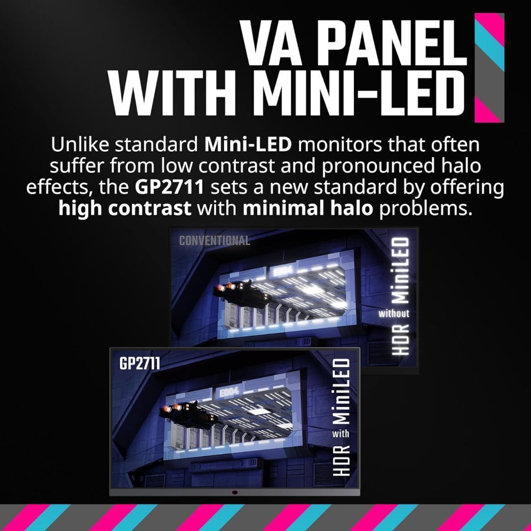 Cooler Master Tempest GP2711 27-Inch Gaming Monitor with Mini-LED Technology and HDR 1000 (Black)