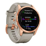 Garmin fenix 7S Solar, Rose Gold w/Light Sand Band