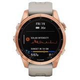 Garmin fenix 7S Solar, Rose Gold w/Light Sand Band