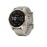 Garmin fenix 7S Sapphire Solar, Cream Gold Ti w/ Light Sand Band