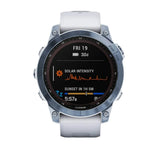 Garmin fenix 7 Sapphire Solar 47mm GPS Watch (Mineral Blue Titanium with Whitestone Band)