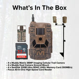 Muddy Matrix 36MP Imaging Cellular Trail Camera with On Demand Photo (Mud, 4-Pack) Bundle