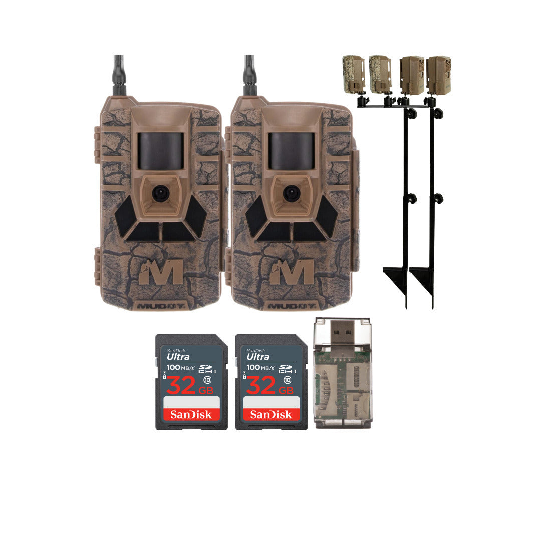 Muddy Matrix 36MP Imaging Cellular Trail Camera with On Demand Photo (Mud, 2-Pack) Bundle