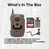 Muddy Matrix 36MP Imaging Cellular Trail Camera with On Demand Photo (Mud, 6-Pack) Bundle