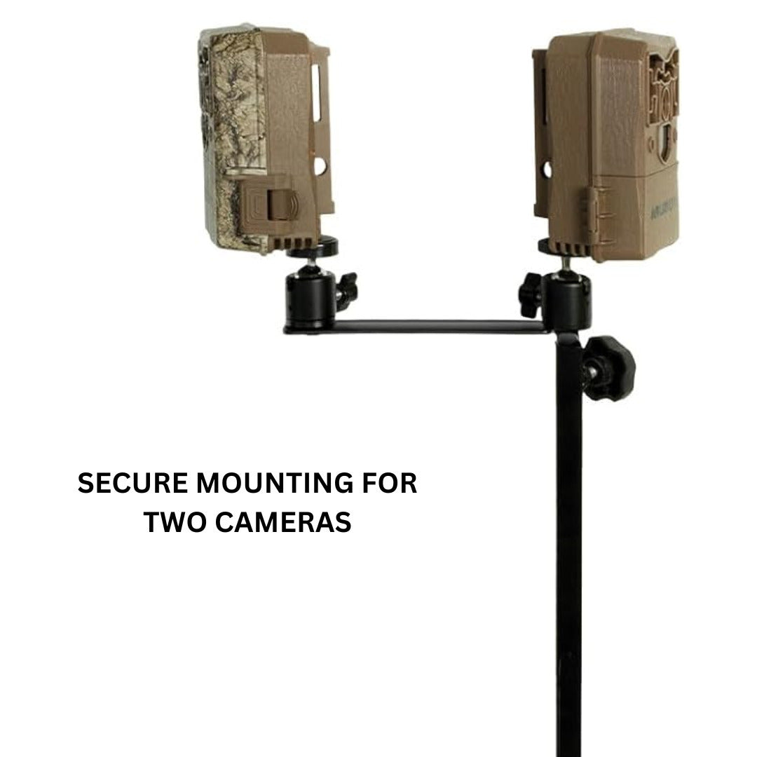 Muddy Dual Camera Ground Mount with Threaded Receiver and Steel Construction (Black) Bundle
