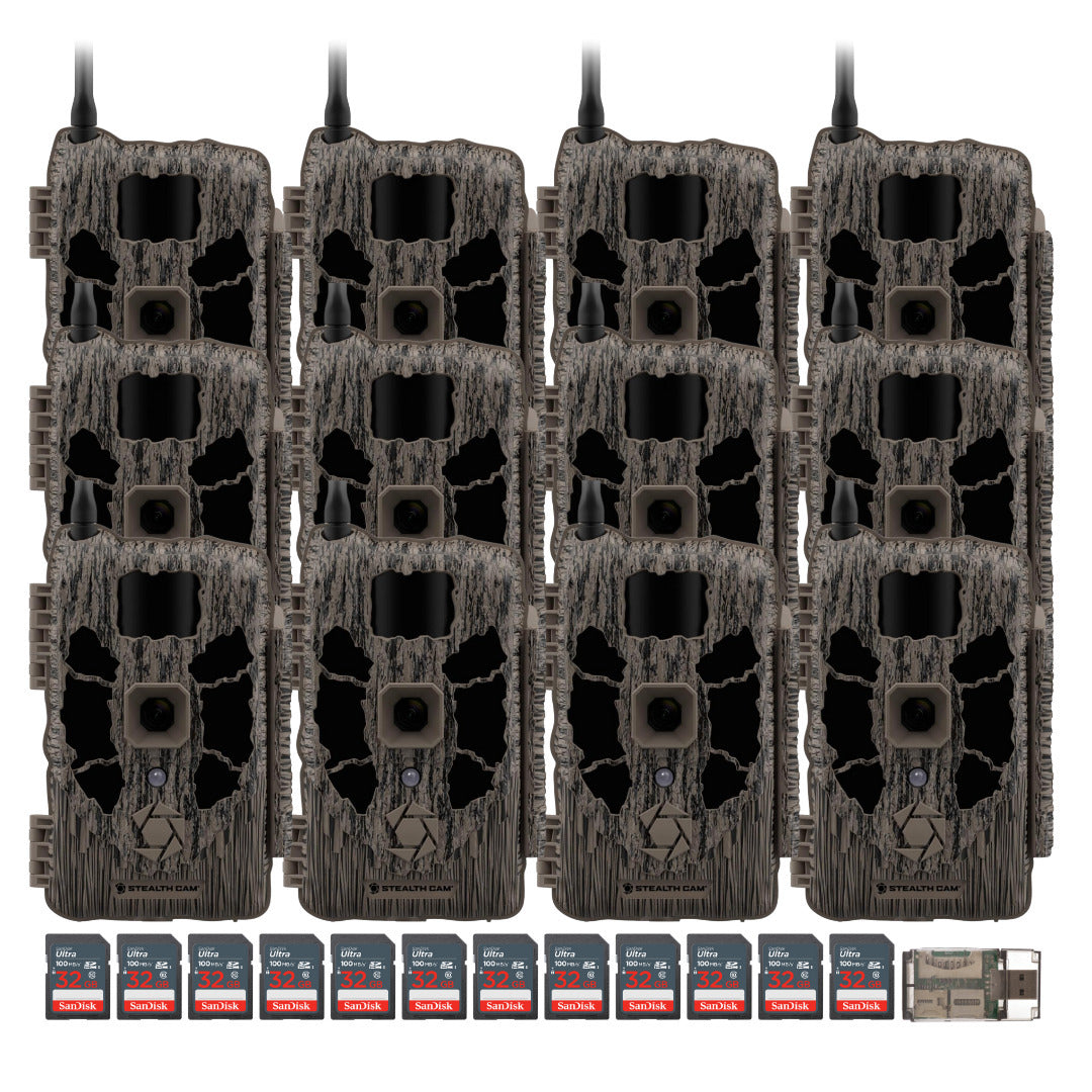 Stealth Cam 40MP Deceptor Max Cellular Trail Camera (2-Pack) x 6 with Memory Card (12-Pack) Bundle