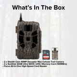 Stealth Cam 40MP Deceptor Max Cellular Trail Camera (2-Pack) with 32GB Memory Card (2-Pack) Bundle