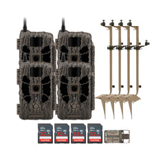 Stealth Cam 40MP Deceptor Max Cellular Trail Camera (2-Pack) x 2 with Mounting Post (4-Pack) Bundle
