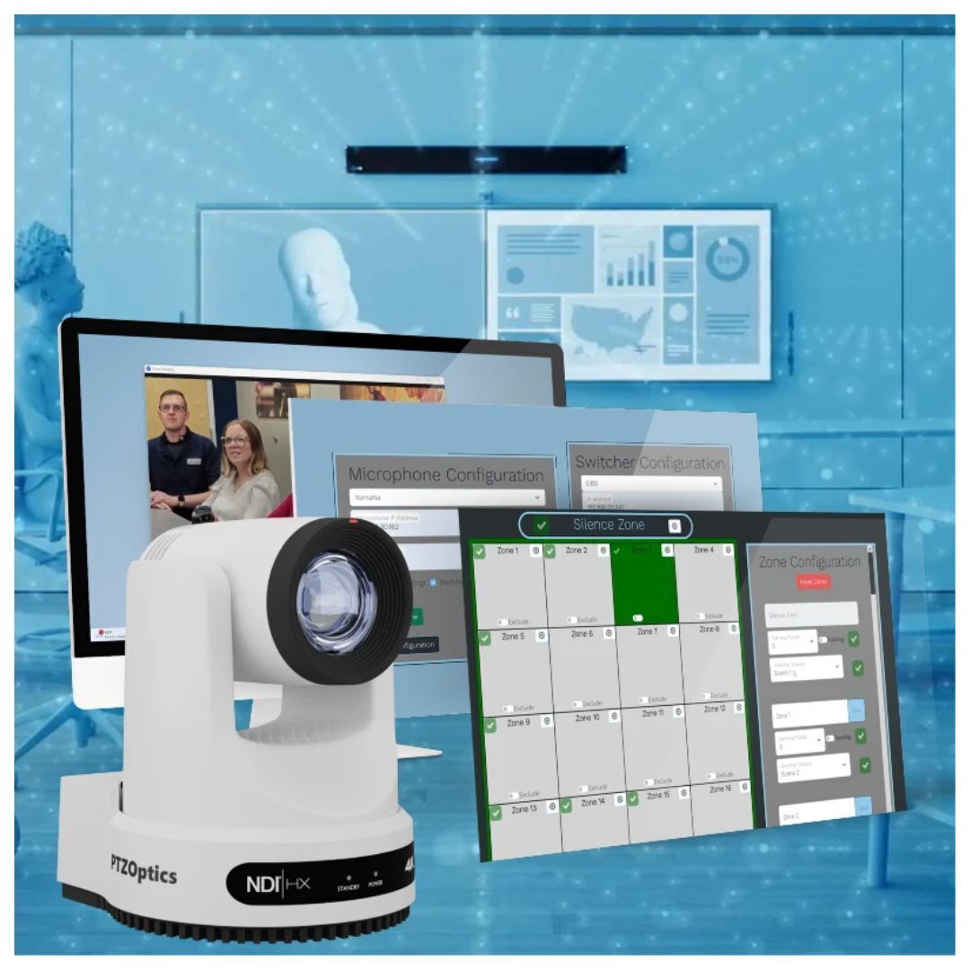 PTZOptics Move SE Camera with 12X Optical Zoom Range and Presenter-Lock Auto-Tracking (White)