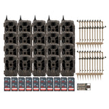 Stealth Cam 40MP Deceptor Max Cellular Trail Camera (2-Pack) x 10 with 20 x Mounting Post Bundle
