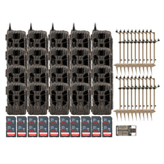 Stealth Cam 40MP Deceptor Max Cellular Trail Camera (2-Pack) x 10 with 20 x Mounting Post Bundle